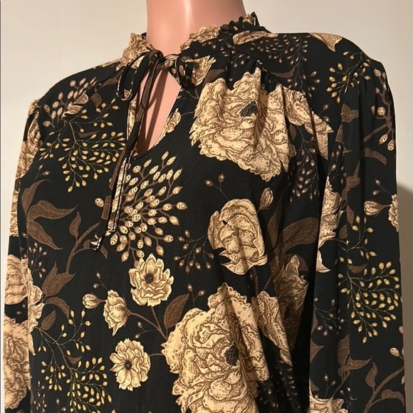 Adrianna Papell Floral Top Tunic Long Sleeve Size X Large - Picture 2 of 9